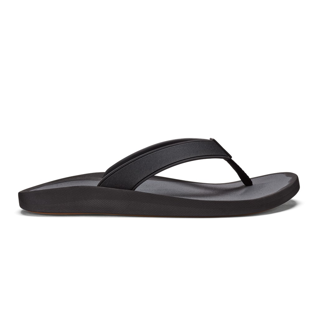 Olukai Zehentrenner Herren - Koko O Durable Wasserdichte Schwarz/Grau - 53267ZVWU